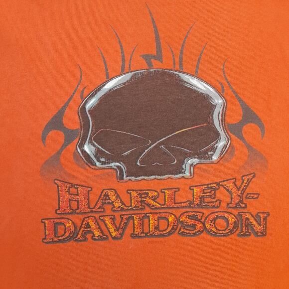 Vtg Y2K Harley Davidson Motorcycle T Shirt Bald Eagle Las Vegas Orange Men’s XL - Picture 6 of 12